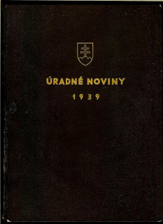 Úradné noviny. Časť I. Ročník 1939